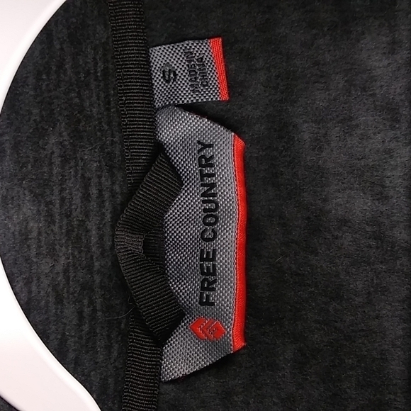 Free Country Microtech Fleece Black Gray Funnel Neck Long Sleeve 1/4 Zip Jacket - Picture 9 of 15